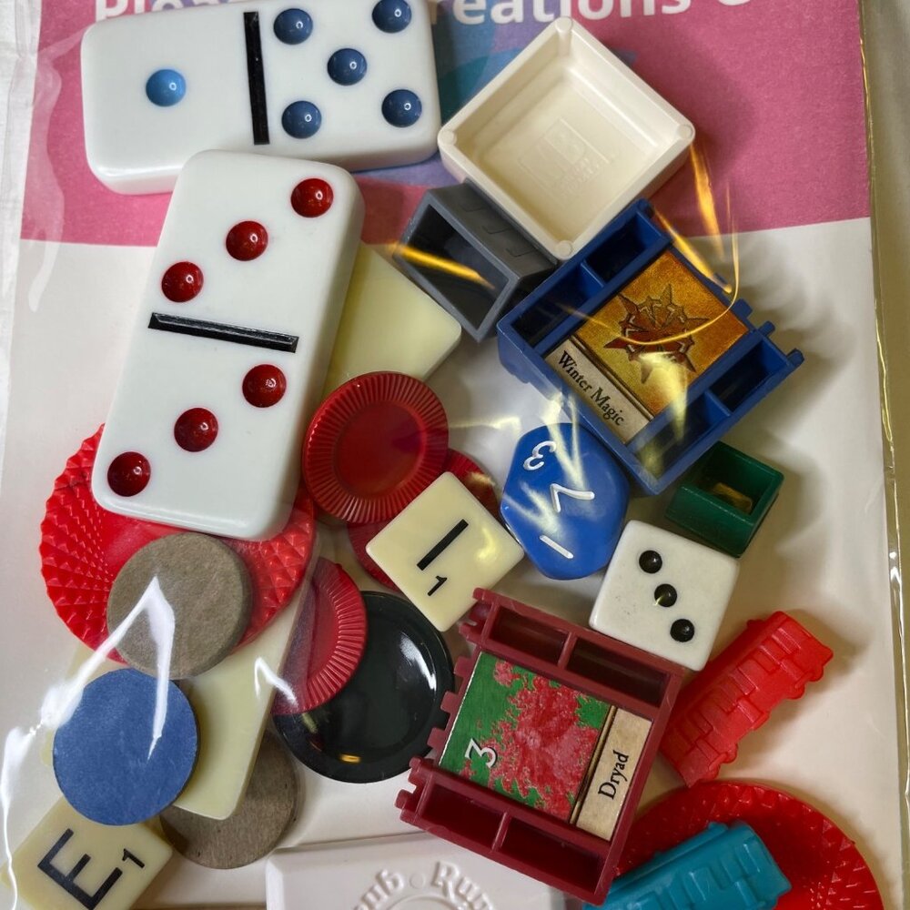 Assorted Junk Journal Game Pieces Lot 30 Craft Project Ephemera mq Key Ring Dang